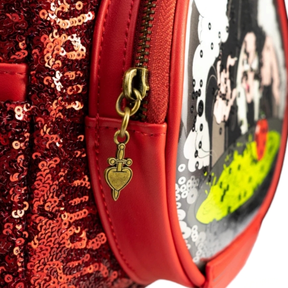 Loungefly Disney Villains Evil Queen Old Hag Sequin Snow Globe Mini Backpack - Picture 3 of 4